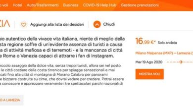 Photo of “Calabria, regione di attività mafiosa e terremoti” fa discutere recensione Easy Jet.